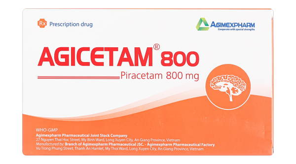 Agicetam 800 trị giật rung cơ (10 vỉ x 10 viên)