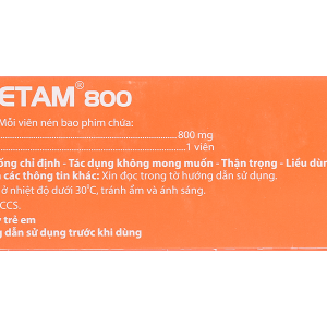 Agicetam 800 trị giật rung cơ (10 vỉ x 10 viên)