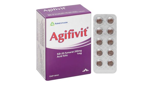 Agifivit phòng và điều trị bệnh thiếu máu do thiếu sắt và acid folic (10 vỉ x 10 viên)