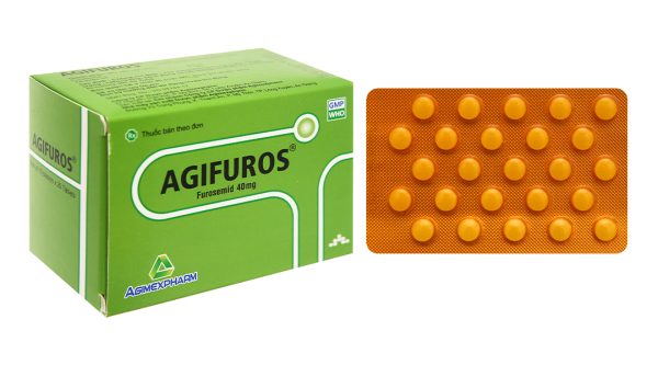 Agifuros 40mg trị tăng huyết áp, tăng canxi huyết, trị phù (10 vỉ x 25 viên)