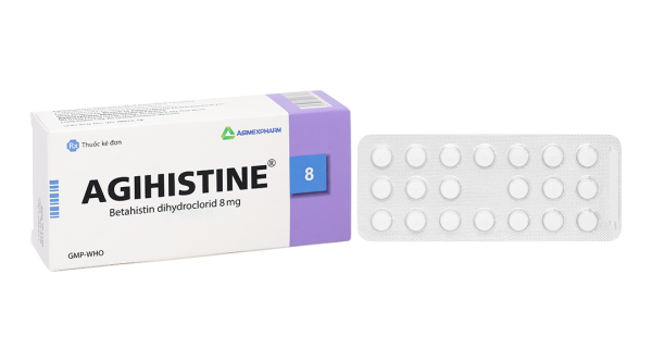 Agihistine 8 trị hội chứng hội chứng Ménière (5 vỉ x 20 viên)