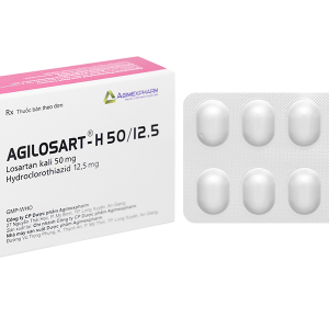 Agilosart-H 50/12.5 trị tăng huyết áp vô căn (3 vỉ x 10 viên)