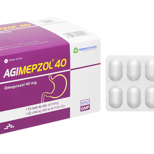 Agimepzol 40 điều trị loét dạ dày tá tràng, trào ngược (10 vỉ x 10 viên)