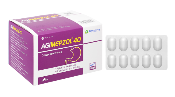 Agimepzol 40 điều trị loét dạ dày tá tràng, trào ngược (10 vỉ x 10 viên)