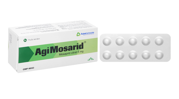 Agimosarid 5mg trị các triệu chứng dạ dày - ruột (6 vỉ x 10 viên)