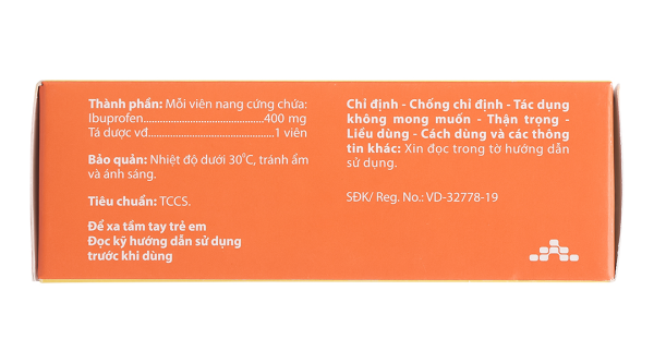 Agirofen 400mg giảm đau, chống viêm (3 vỉ x 10 viên)
