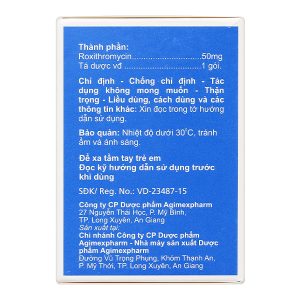 Thuốc bột Agiroxi 50 trị nhiễm khuẩn hô hấp, bệnh bạch hầu (20 gói x 1.5g)