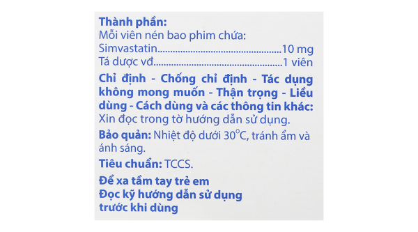 Agisimva 10 trị tăng cholesterol máu, xơ vữa động mạch (3 vỉ x 10 viên)