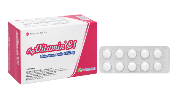 Agivitamin B1 250mg trị thiếu thiamin (10 vỉ x 10 viên)
