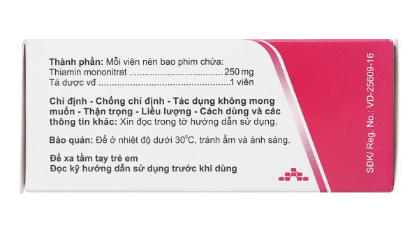 Agivitamin B1 250mg trị thiếu thiamin (10 vỉ x 10 viên)