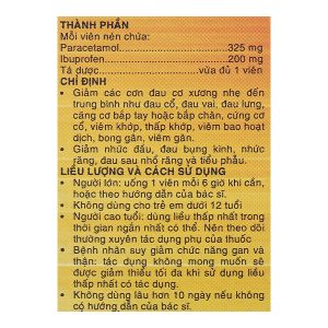 Alaxan giảm các cơn đau cơ xương nhẹ đến trung bình (10 vỉ x 10 viên)