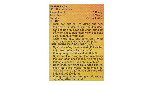 Alaxan giảm các cơn đau cơ xương nhẹ đến trung bình (10 vỉ x 10 viên)