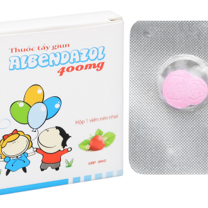 Viên nhai Albendazol Hataphar 400mg trị giun sán (1 vỉ x 1 viên)