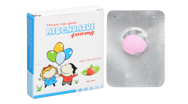 Viên nhai Albendazol Hataphar 400mg trị giun sán (1 vỉ x 1 viên)