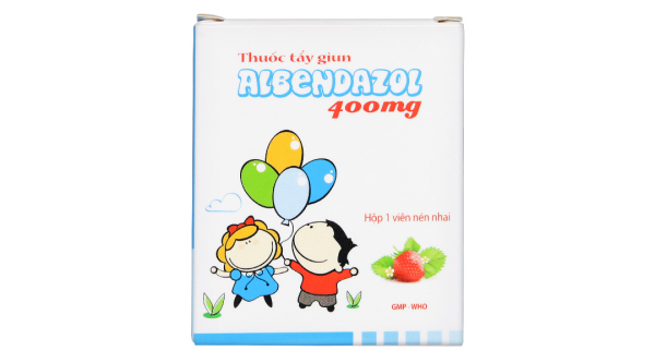 Viên nhai Albendazol Hataphar 400mg trị giun sán (1 vỉ x 1 viên)
