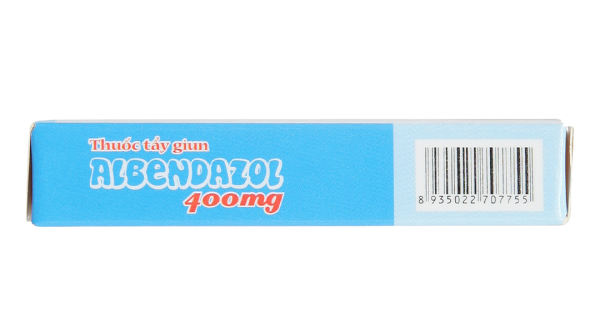 Viên nhai Albendazol Hataphar 400mg trị giun sán (1 vỉ x 1 viên)