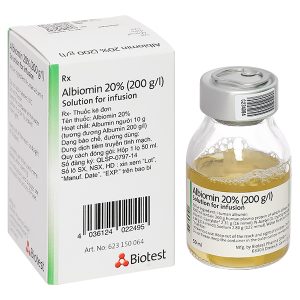 Dịch truyền tĩnh mạch Albiomin 20% Biotest trị sốc giảm thể tích máu lọ 50ml