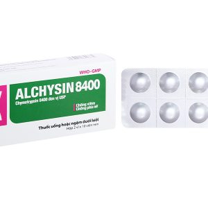 Alphachysin 8400 IU trị phù nề sau chấn thương, phẫu thuật (2 vỉ x 10 viên)