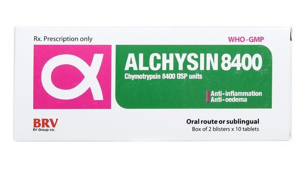 Alphachysin 8400 IU trị phù nề sau chấn thương, phẫu thuật (2 vỉ x 10 viên)
