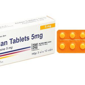 Aldan Tablets 5mg trị tăng huyết áp, dự phòng ở người đau thắt ngực (3 vỉ x 10 viên)