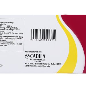 Aldarone 200mg trị loạn nhịp tim (10 vỉ x 10 viên)