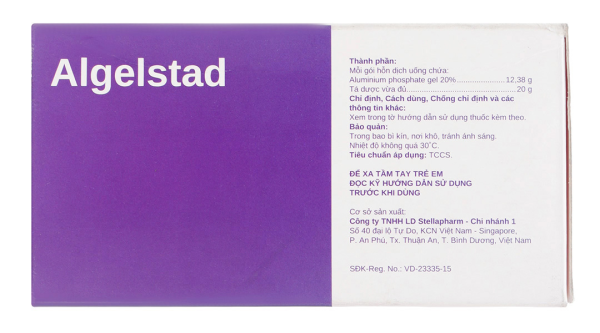 Hỗn dịch uống Algelstad 20% trị viêm thực quản, loét dạ dày tá tràng (20 gói x 20g)