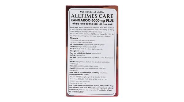 Alltimes Care Kangaroo 6000mg Plus tăng cường sinh lý nam hộp 100 viên