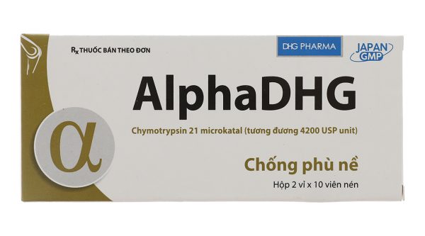 AlphaDHG 4200IU trị phù nề sau chấn thương (2 vỉ x 10 viên)