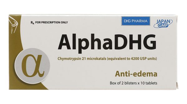 AlphaDHG 4200IU trị phù nề sau chấn thương (2 vỉ x 10 viên)