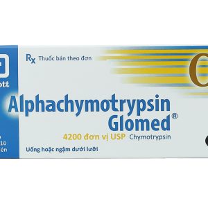 Alphachymotrypsin Glomed 4200 IU trị phù nề sau chấn thương (2 vỉ x 10 viên)