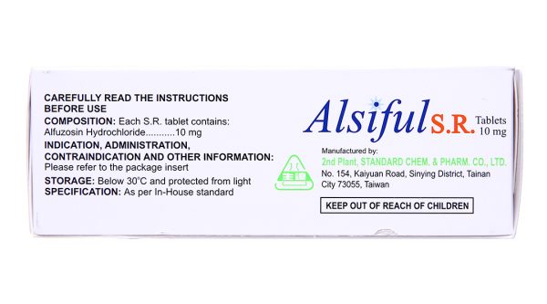 Alsiful S.R Tablets 10mg trị phì đại tuyến tiền liệt (3 vỉ x 10 viên)