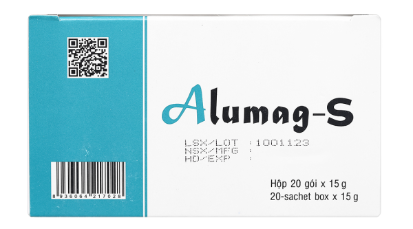 Hỗn dịch uống Alumag-S 15g điều trị viêm loét dạ dày tá tràng (20 gói x 15g)