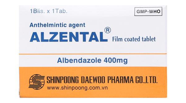 Alzental 400mg trị giun (1 vỉ x 1 viên)