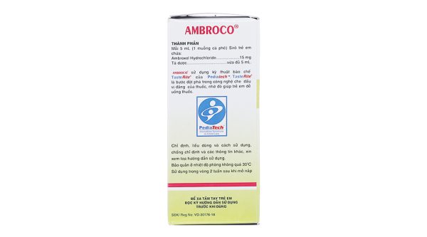 Siro Ambroco 15mg/5ml hỗ trợ tan đàm trong bệnh lý hô hấp chai 60ml