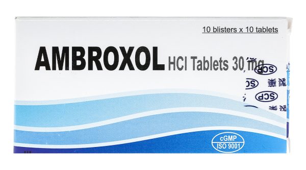 Ambroxol HCl Tablets 30mg long đờm, tiêu nhầy, trị bệnh đường hô hấp (10 vỉ x 10 viên)