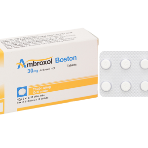Ambroxol Boston 30mg tiêu nhầy, trị bệnh đường hô hấp (3 vỉ x 10 viên)
