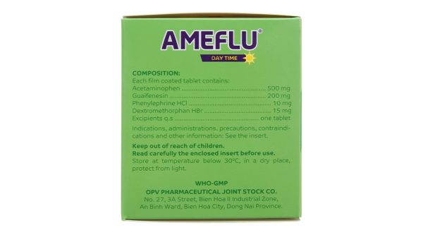 Ameflu Daytime giảm các triệu chứng cảm cúm, cảm lạnh (10 vỉ x 10 viên)