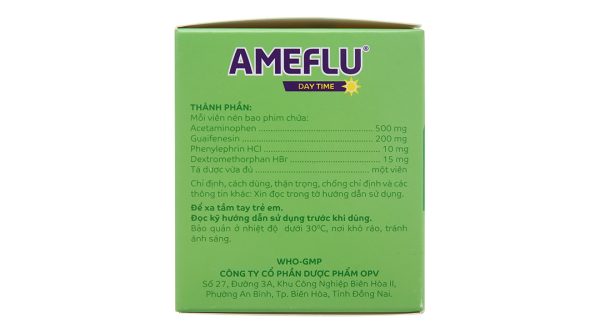 Ameflu Daytime giảm các triệu chứng cảm cúm, cảm lạnh (10 vỉ x 10 viên)