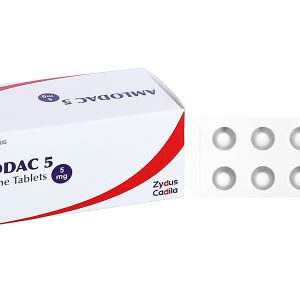 Amlodac 5 trị tăng huyết áp, đau thắt ngực (10 vỉ x 10 viên)