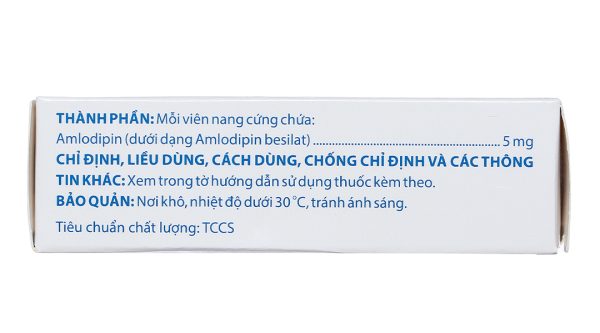 Amlodipin Domesco 5mg trị tăng huyết áp, đau thắt ngực (3 vỉ x 10 viên)