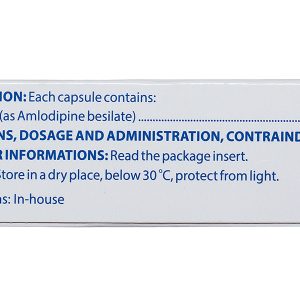 Amlodipin Domesco 5mg trị tăng huyết áp, đau thắt ngực (3 vỉ x 10 viên)
