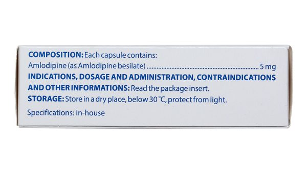 Amlodipin Domesco 5mg trị tăng huyết áp, đau thắt ngực (3 vỉ x 10 viên)