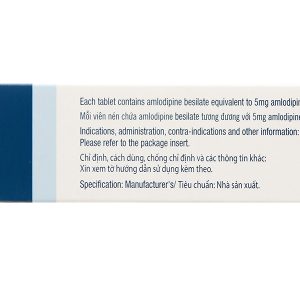 Amlor 5mg trị tăng huyết áp, đau thắt ngực (3 vỉ x 10 viên)