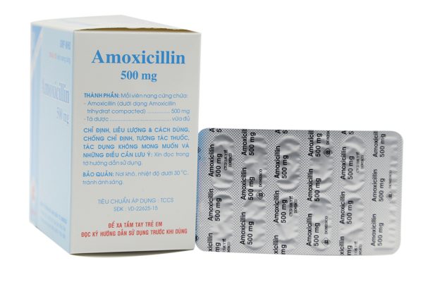 Amoxicillin Domesco 500mg trị nhiễm khuẩn (10 vỉ x 10 viên)