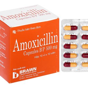 Amoxicillin Capsules BP 500mg trị nhiễm khuẩn (10 vỉ x 10 viên)