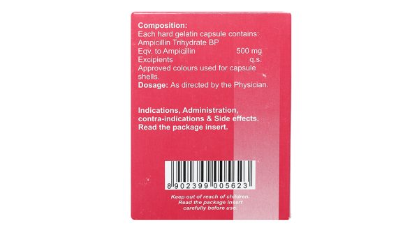 Ampicillin Brawn 500mg trị nhiễm khuẩn (10 vỉ x 10 viên)