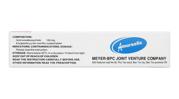 Amursolic 150mg làm tan sỏi cholesterol ở những người bệnh sỏi mật (5 vỉ x 10 viên)