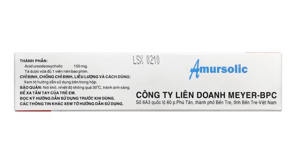 Amursolic 150mg làm tan sỏi cholesterol ở những người bệnh sỏi mật (5 vỉ x 10 viên)