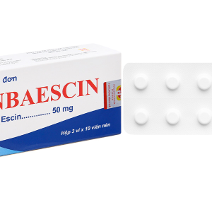 Anbaescin 50mg phòng và điều trị tụ máu, chống viêm, giãn tĩnh mạch (3 vỉ x 10 viên)