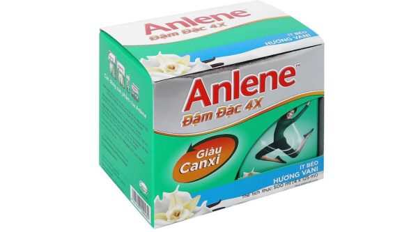 Sữa bột pha sẵn Anlene đậm đặc 4x giàu canxi hương vani (4 hộp x 125ml)